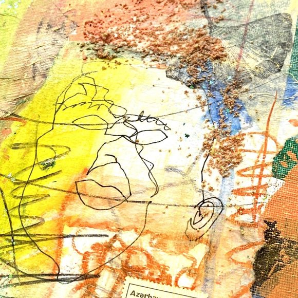 Blind Love - Original Art Mixed Media Signed Asian Fusion Painting 12”x16” - Picture 11 of 12